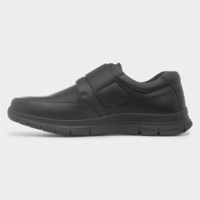 Nick Mens Black Easy Fasten Shoe