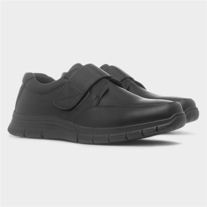Nick Mens Black Easy Fasten Shoe