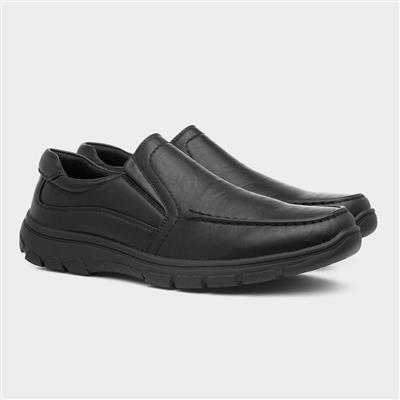 Hobos Mens Slip On Shoe in Black-522016 | Shoe Zone