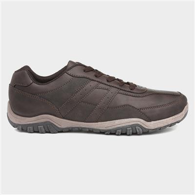 Mens Lace Up Casual Shoe in Brown