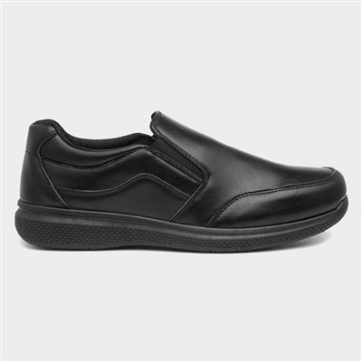 Mens Black Casual Slip On Shoe