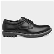 Beckett Mens Black Lace Up White Stitch Shoe (Click For Details)