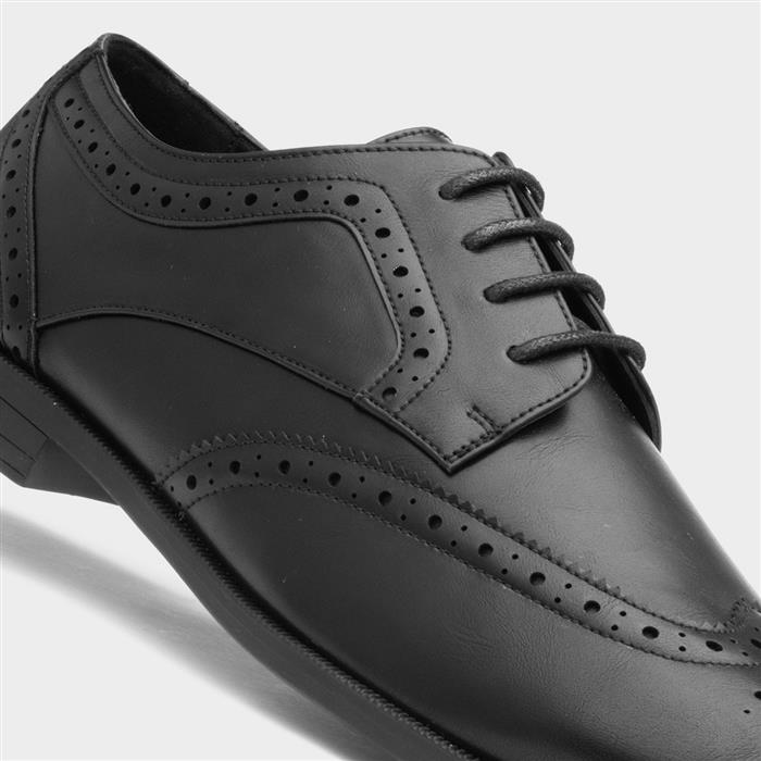 Mens Black Lace Up Brogue Shoe