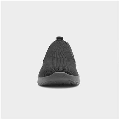 Elijah Mens Black Slip On Canvas Shoe