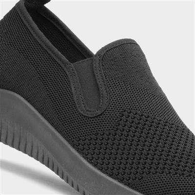 Elijah Mens Black Slip On Canvas Shoe