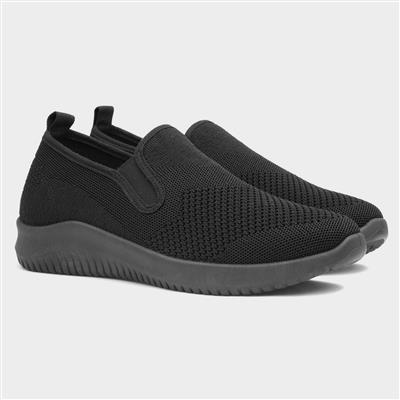 XL Elijah Mens Black Knitted Shoe-522043 | Shoe Zone