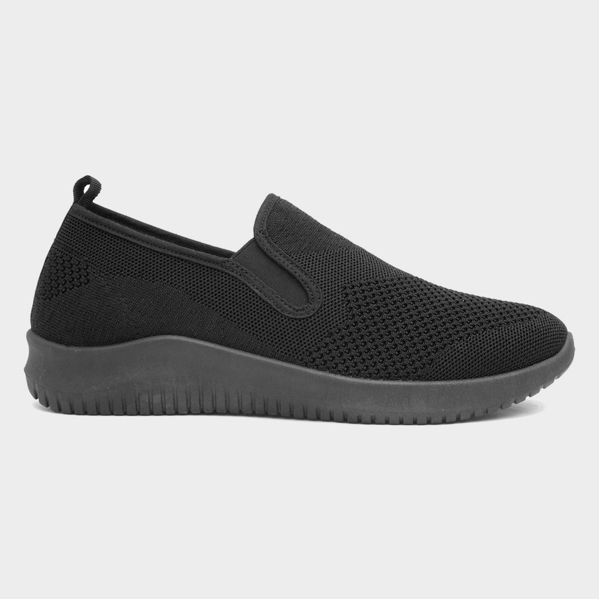 Elijah Mens Black Slip On Canvas Shoe