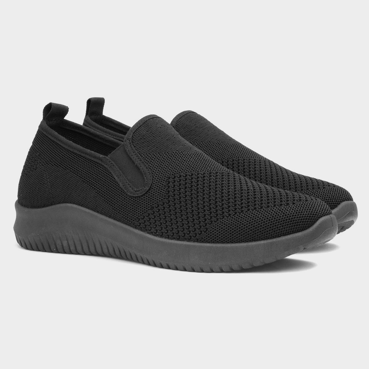 XL Elijah Mens Black Knitted Shoe-522043 | Shoe Zone