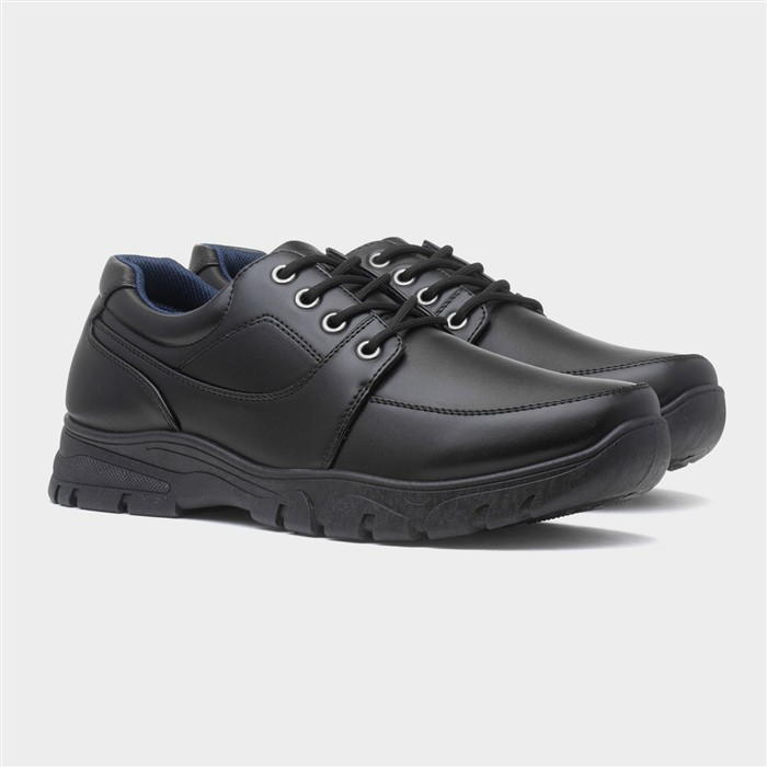 Mens Black Casual Lace Up Shoe
