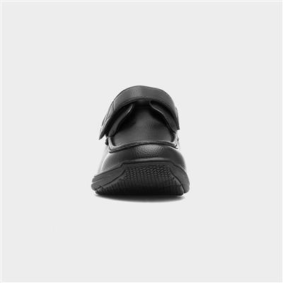 Mens Black Easy Fasten Shoe