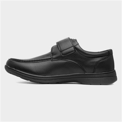Mens Black Easy Fasten Shoe