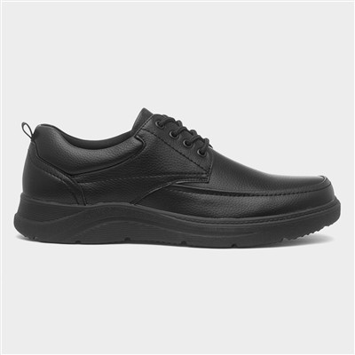 Mens Black Lace Up Wider Fit Shoe