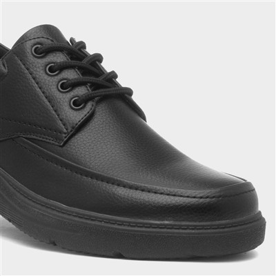 Mens Black Lace Up Wider Fit Shoe
