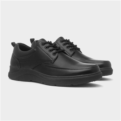 Mens Black Lace Up Wide Fit Shoe