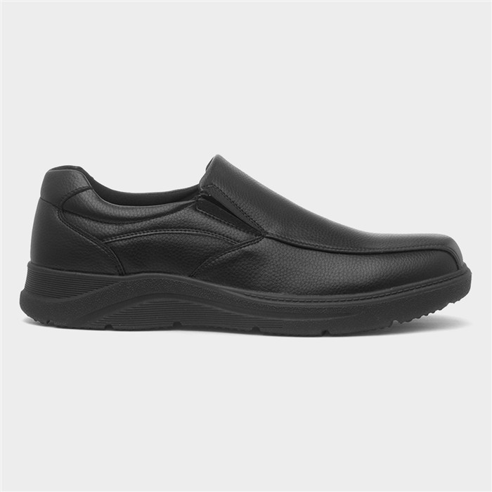 Hobos Mens Black Slip On Wide Fit Shoe-52215 | shoezone