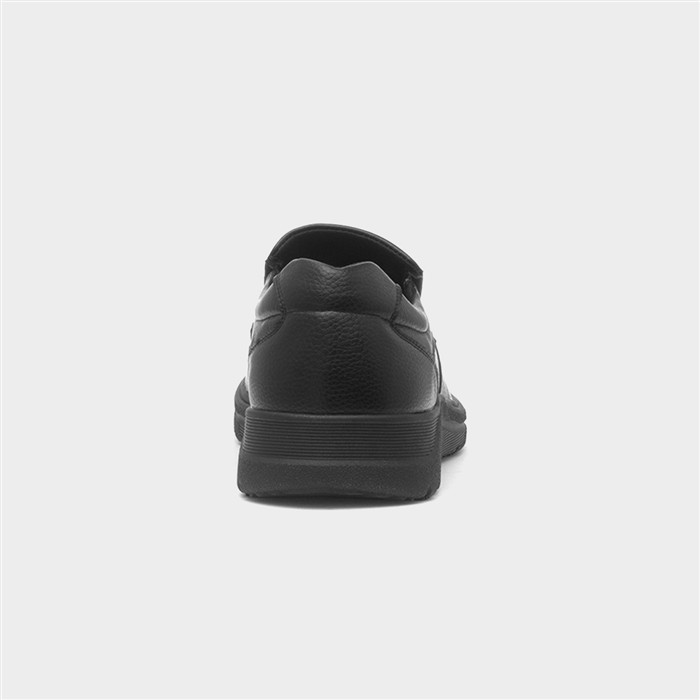Mens Black Slip On Wide Fit Shoe