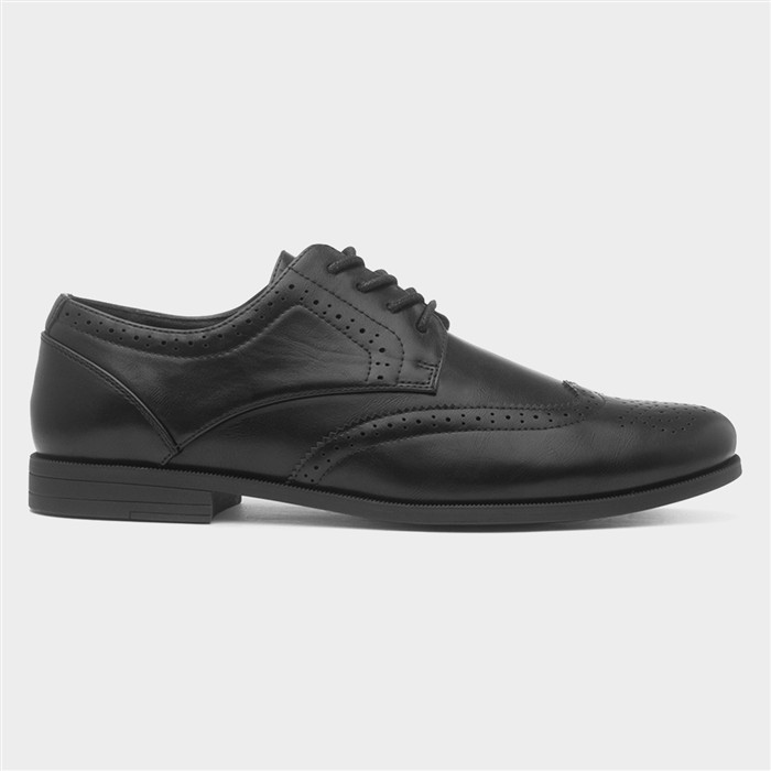 Mens Black  Lace Up Brogue Shoe