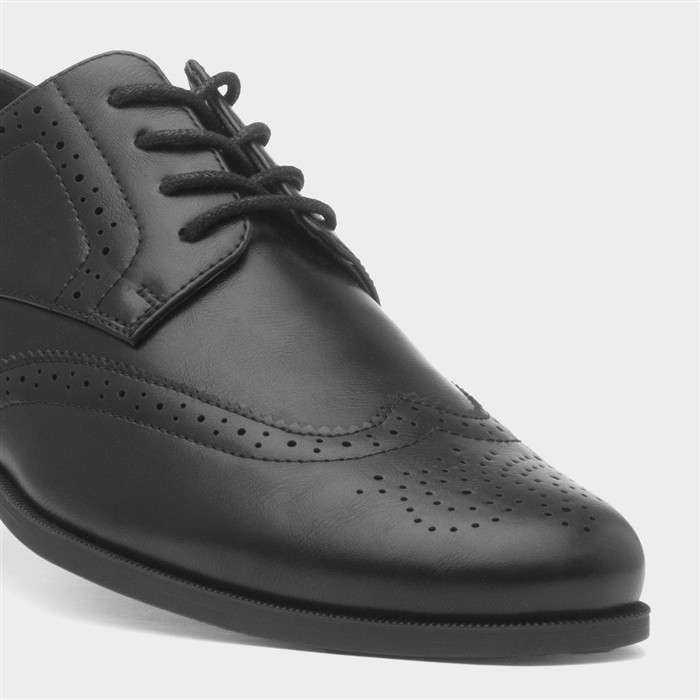 Mens Black  Lace Up Brogue Shoe