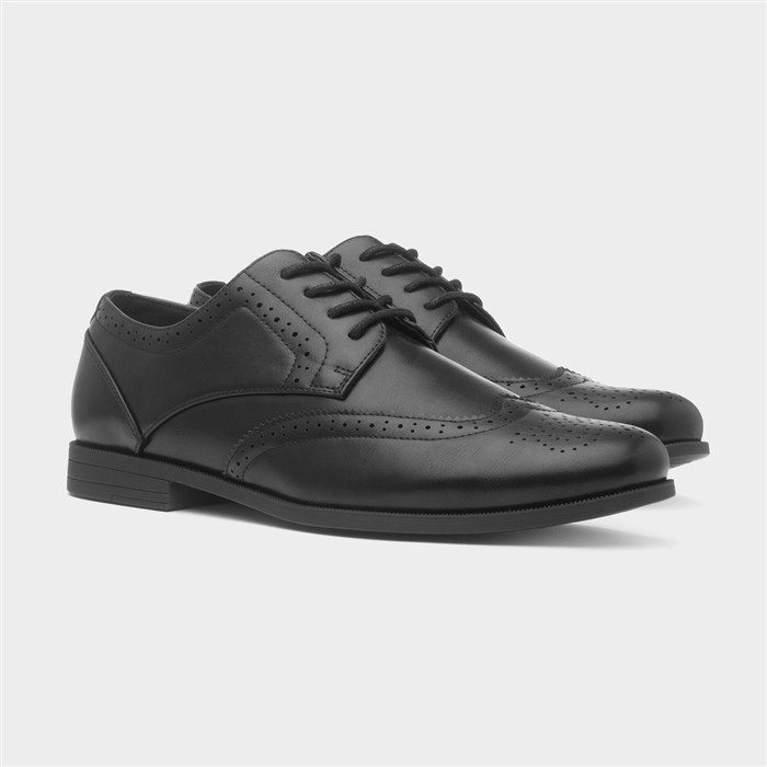 Mens Black  Lace Up Brogue Shoe
