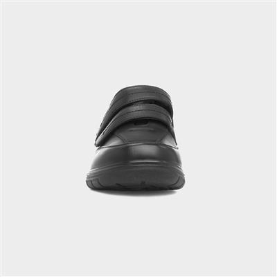 Mens Black Double Easy Fasten Shoe