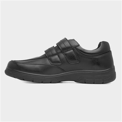 Mens Black Double Easy Fasten Shoe