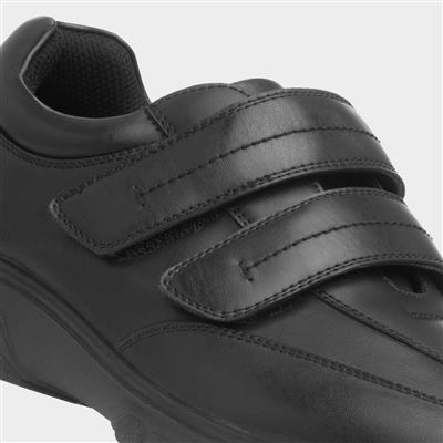 Mens Black Double Easy Fasten Shoe