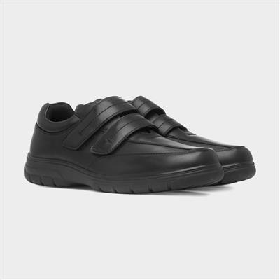 Mens Black Double Easy Fasten Shoe