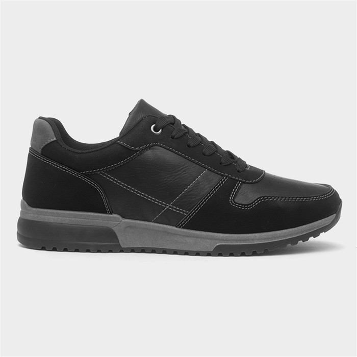 Mens Black Lace Up Casual Shoe
