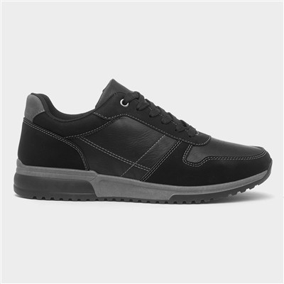 Mens Black Lace Up Casual Shoe