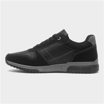 Mens Black Lace Up Casual Shoe