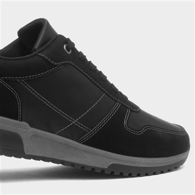 Mens Black Lace Up Casual Shoe