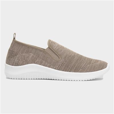 Elijah Mens Beige Slip On Canvas Shoe