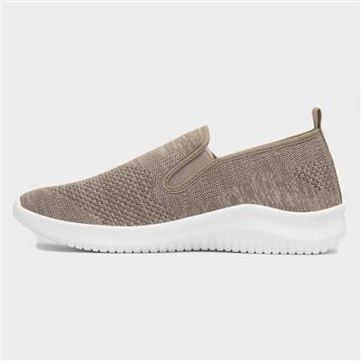 Elijah Mens Beige Slip On Canvas Shoe