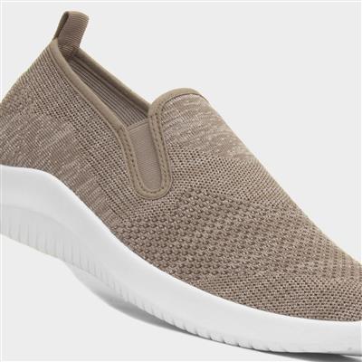 Elijah Mens Beige Slip On Canvas Shoe