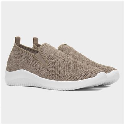 Elijah Mens Beige Slip On Canvas Shoe