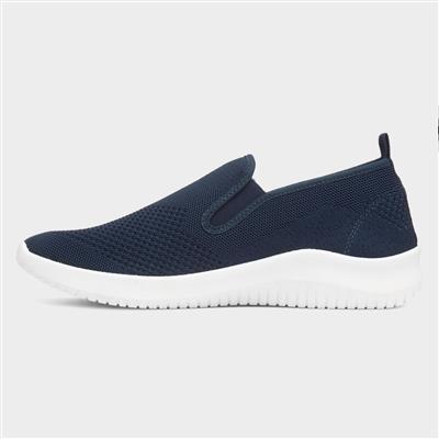 Elijah Mens Navy Slip On Canvas Shoe