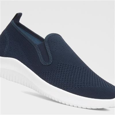 Elijah Mens Navy Slip On Canvas Shoe