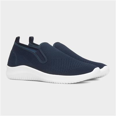 Elijah Mens Navy Slip On Canvas Shoe