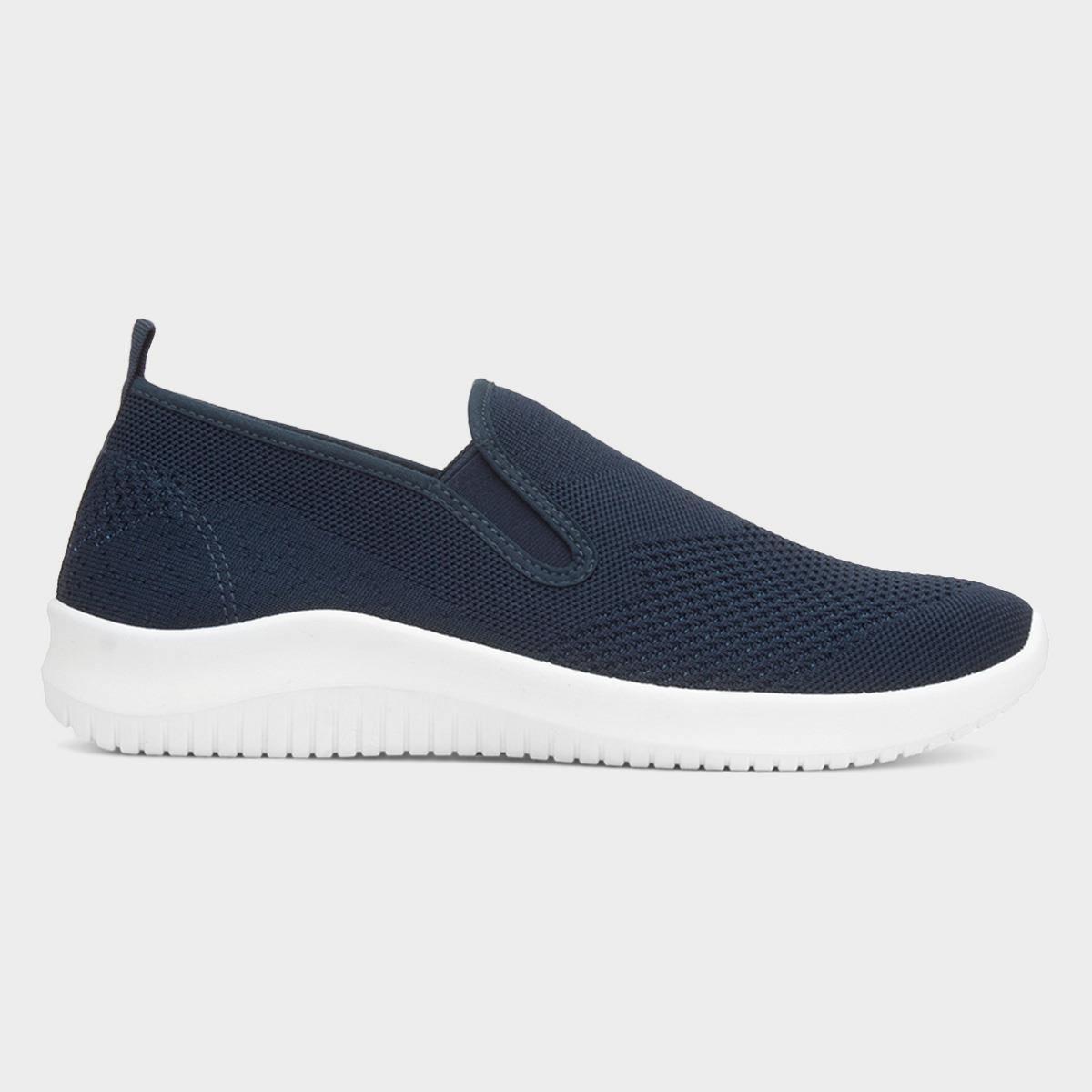 Elijah Mens Navy Slip On Canvas Shoe