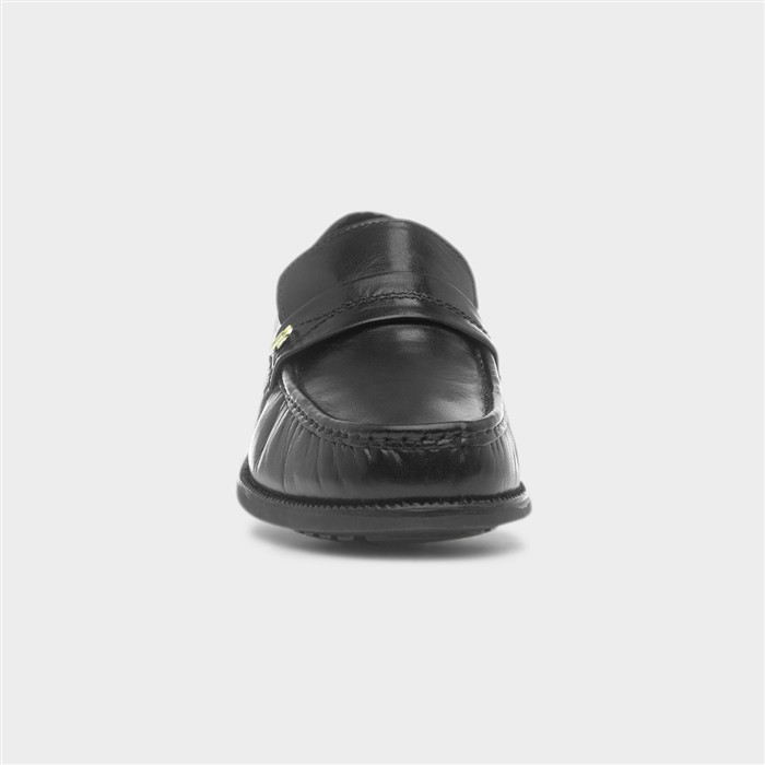 Keith Mens Black Leather Moccasin Loafer
