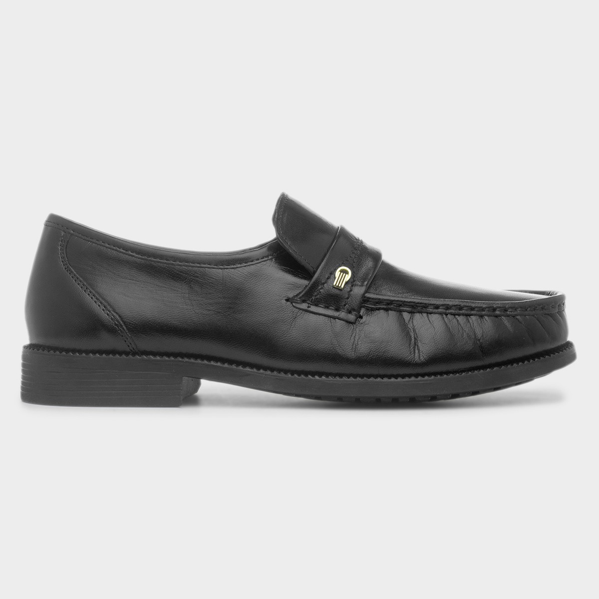 Keith Mens Black Leather Moccasin Loafer
