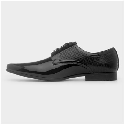 Mens Black Patent Evening Lace Up Shoe