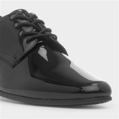 Mens Black Patent Evening Lace Up Shoe