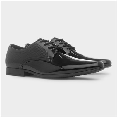 Mens Black Patent Evening Lace Up Shoe