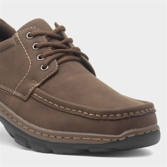 Mens Brown Casual Lace Up Shoe