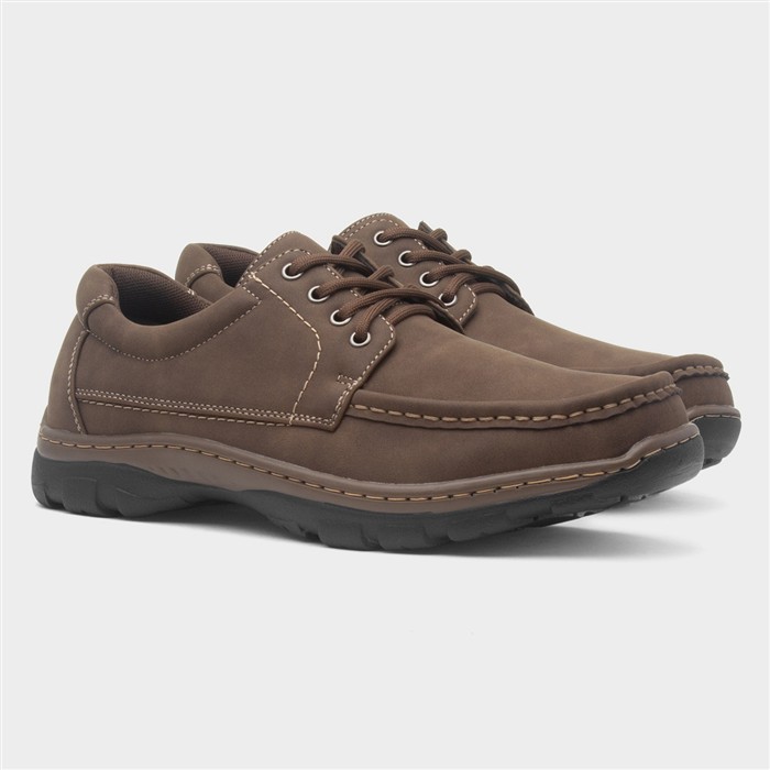 Mens Brown Casual Lace Up Shoe