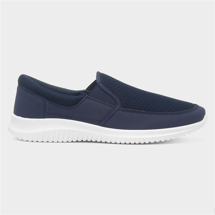 Mens Navy Casual Slip On Shoe