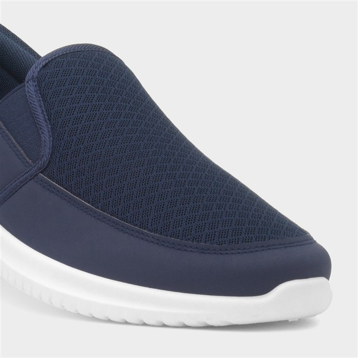 Mens Navy Casual Slip On Shoe