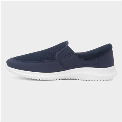 Mens Navy Casual Slip On Shoe