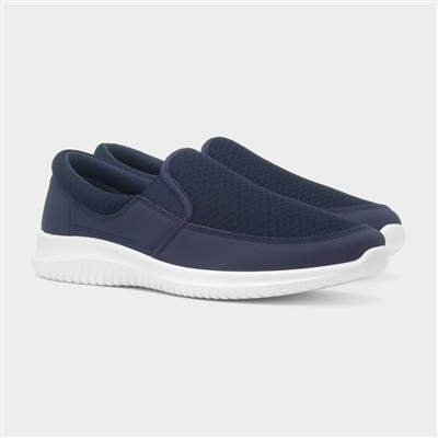 Mens Navy Casual Slip On Shoe